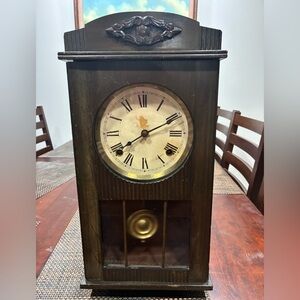 Antique wooden regulator working wall clock